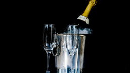 champagne bottle and glasses